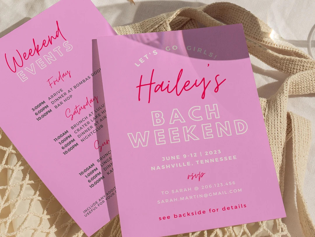 Bachelorette Itinerary and Invite Template for Nashville Bachelorette Weekend, Nash Bash, Lets Go... | Etsy (US)