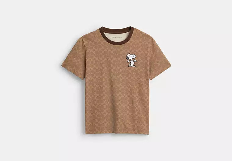 Coach X Peanuts Snoopy Signature Classic T Shirt In Organic Cotton | Coach Outlet US