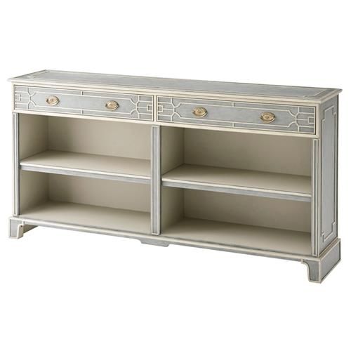 Theodore Alexander Morning Room French Country Grey Wood Bookcase | Kathy Kuo Home