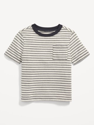 Short-Sleeve Striped Pocket T-Shirt for Toddler Boys | Old Navy (CA)