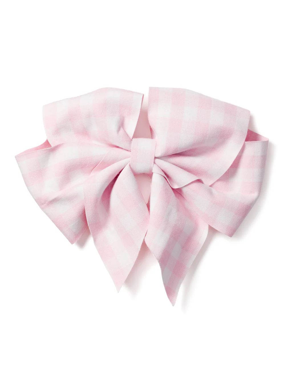 Girl's Twill Hair Bows in Pink Gingham | Petite Plume