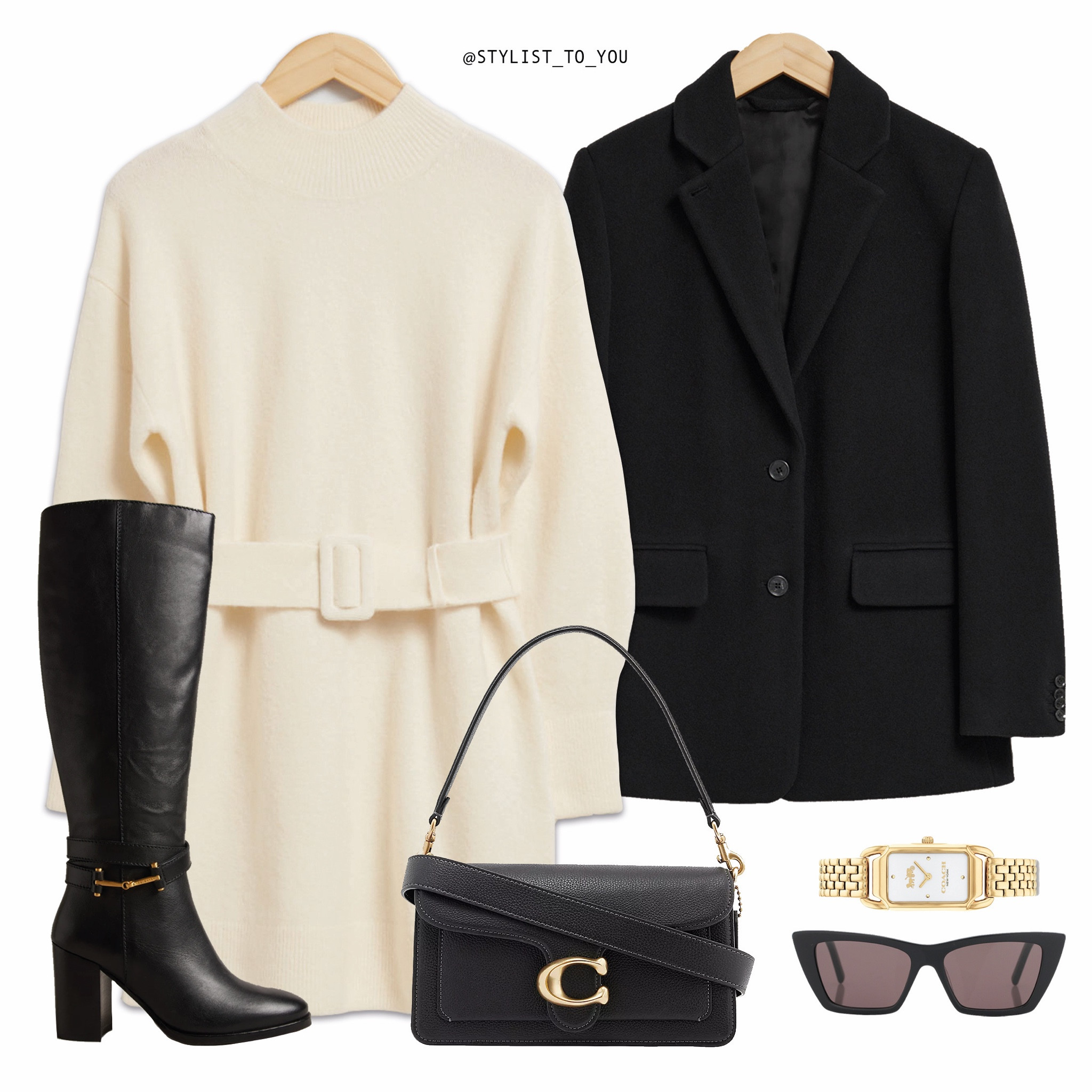 Cream and black attack! ☕🖤 Belted knitted dress and knee high boots bringing the cosy chic vibes

🗝 styling a cream belted knitted sweater jumper dress with a black blazer & knee high boots, coach bag and watch and sunglasses. simple styling style stylist casual loungewear easy to style mix and match capsule wardrobe ideas inspo inspiration ootd outfit of the day grwm get ready with me getting dressed micro influencer fashion blogger simple basic chic minimal style, moody outfit, outfit ideas, casual outfit, girl, casual, cosy, neutral, High street fashion, winter outfit, effortless chic, Uk style, fashion inspo, comfy outfit, winter fashion, outfit inspo, street style inspo, neutral outfit, street style fashion, Stradivarius asos London

#LTKeurope #LTKshoecrush #LTKfindsunder50