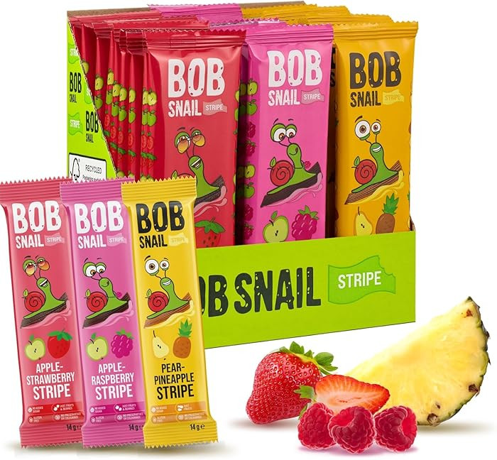 BOB SNAIL Healthy Fruit Snacks for Kids and Adults – 30 Fruit Leather Snacks with Apple, Banana... | Amazon (US)