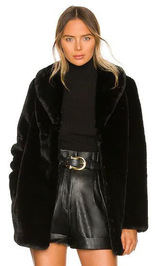 Tatiana Faux Fur Coat in Black | Revolve Clothing (Global)
