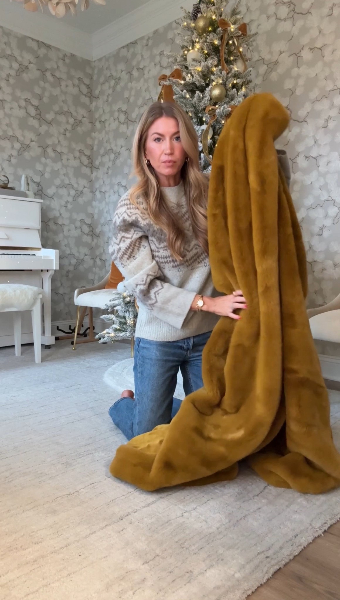 The most luxurious blanket! 
Sweater: wearing size small
Denim: run slightly small, I recommend sizing up one size.

#LTKGiftGuide #LTKHoliday