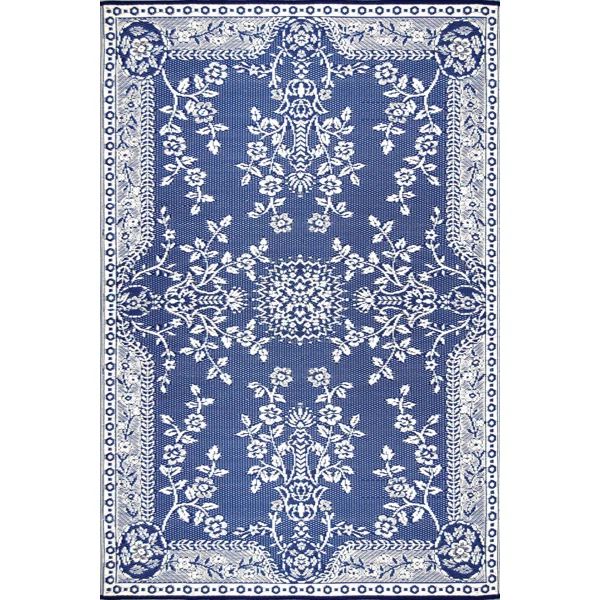 Garland Oriental Polypropylene Blue Indoor/Outdoor Area Rug - Reversible, UV Resistant | Wayfair North America