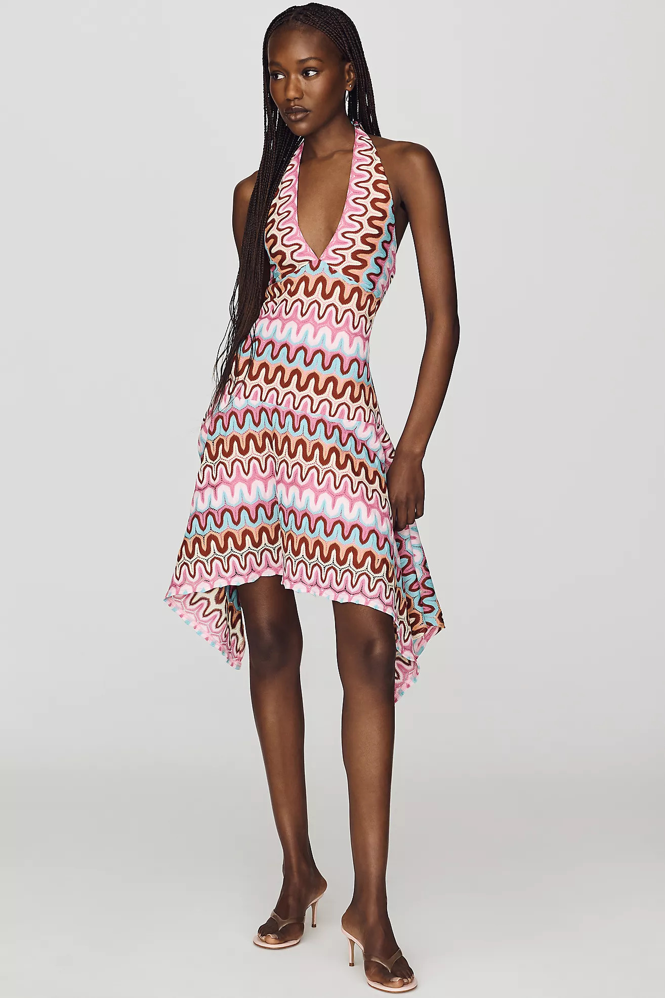 Saylor Lissie Plunge Halter Mini Dress | Anthropologie (US)