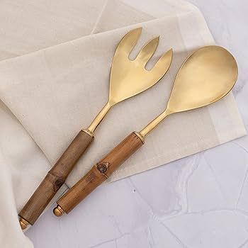 Folkulture Serving Utensils for Modern Serving and Cooking, Stainless Steel Salad Servers or Sala... | Amazon (US)