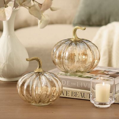 Vintage Glass Pumpkins, Set of Two | Grandin Road