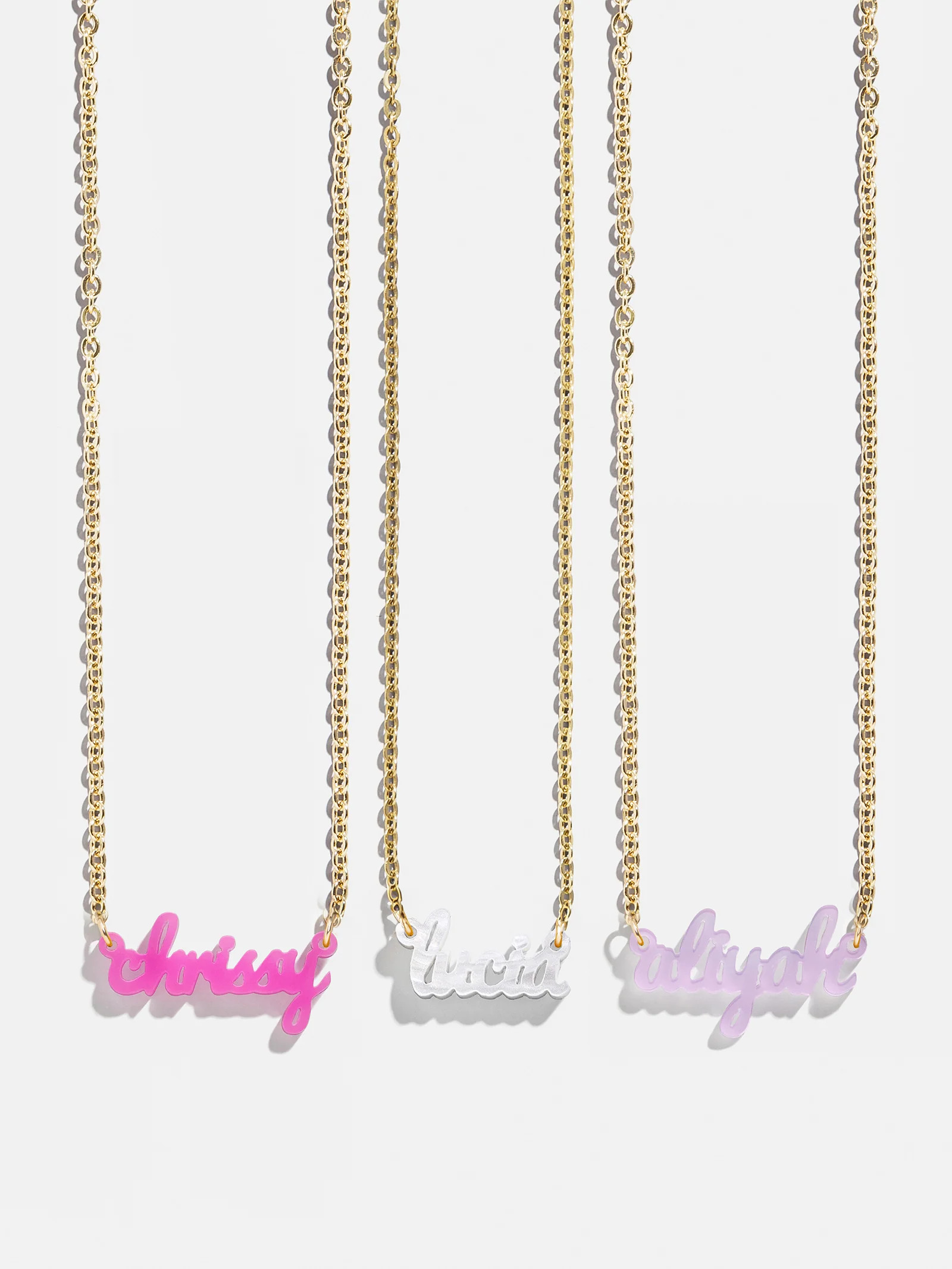 Acrylic Custom Nameplate Necklace - Gold | BaubleBar