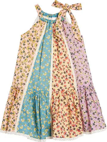 Kids' Tiggy Colorblock Cotton Halter Dress | Nordstrom