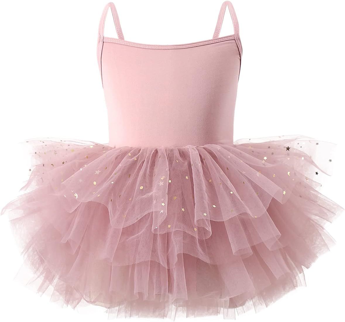 Toddler Girls Tutu Dresses Strap Shiny Tulle Ballet Leotard Ballerina Costume for Dance | Amazon (US)