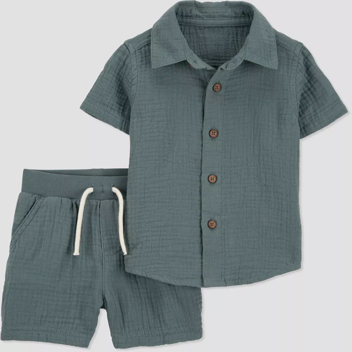 Carter's Just One You® Baby Boys' Striped Top & Bottom Set - Dark Green 12M | Target