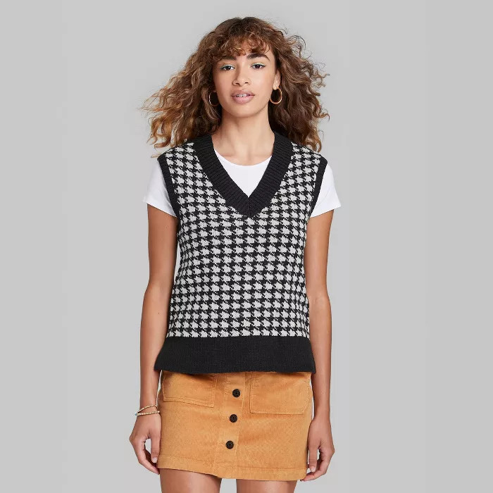 Women's V-Neck Printed Sweater Vest - Wild Fable™ | Target
