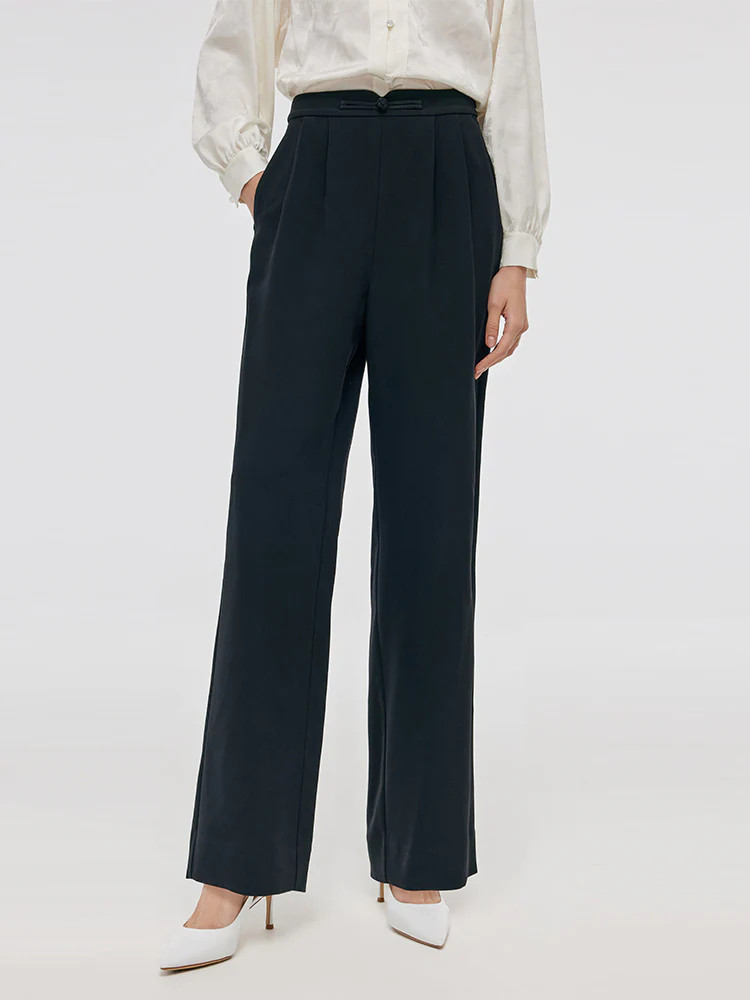 Acetate New Chinese-Style Full Length Women Pants | GOELIA