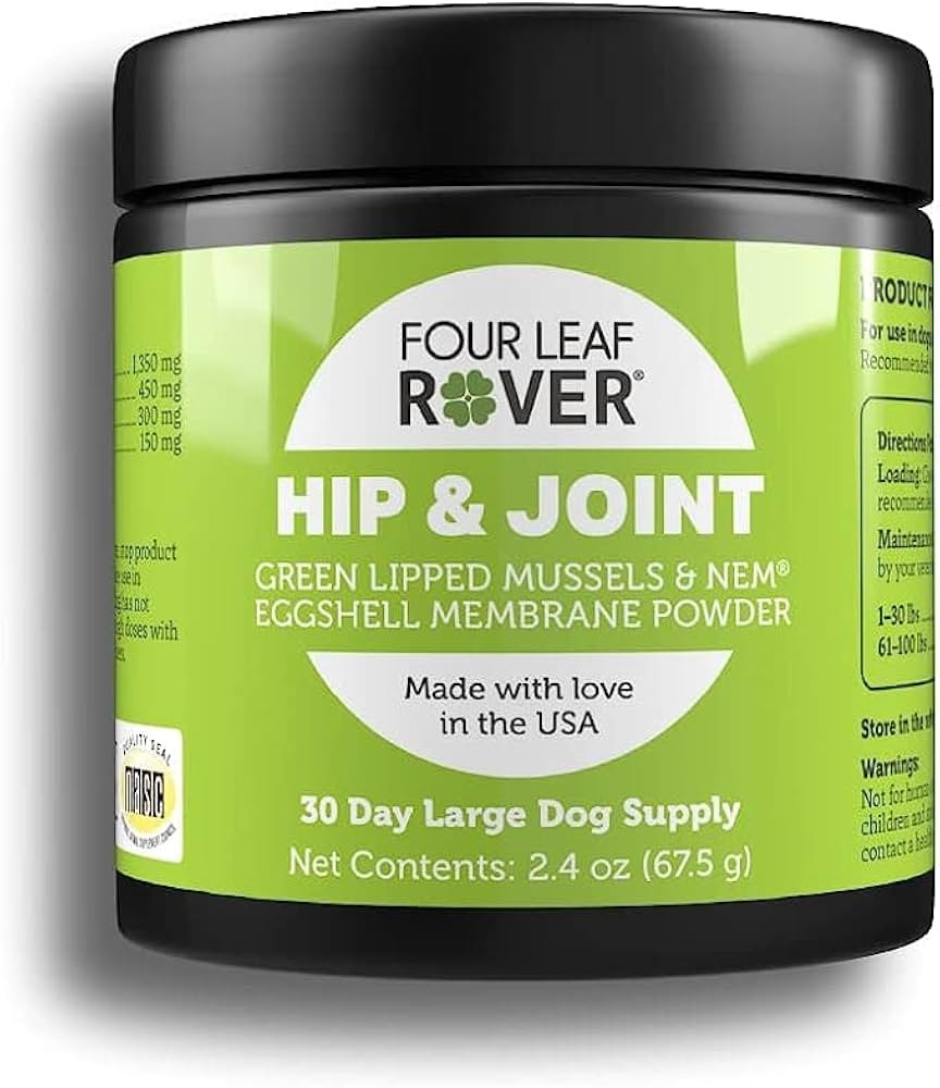 Four Leaf Rover Hip & Joint - Mobility & Joint Support with Glucosamine and Chondroitin for Dogs,... | Amazon (US)