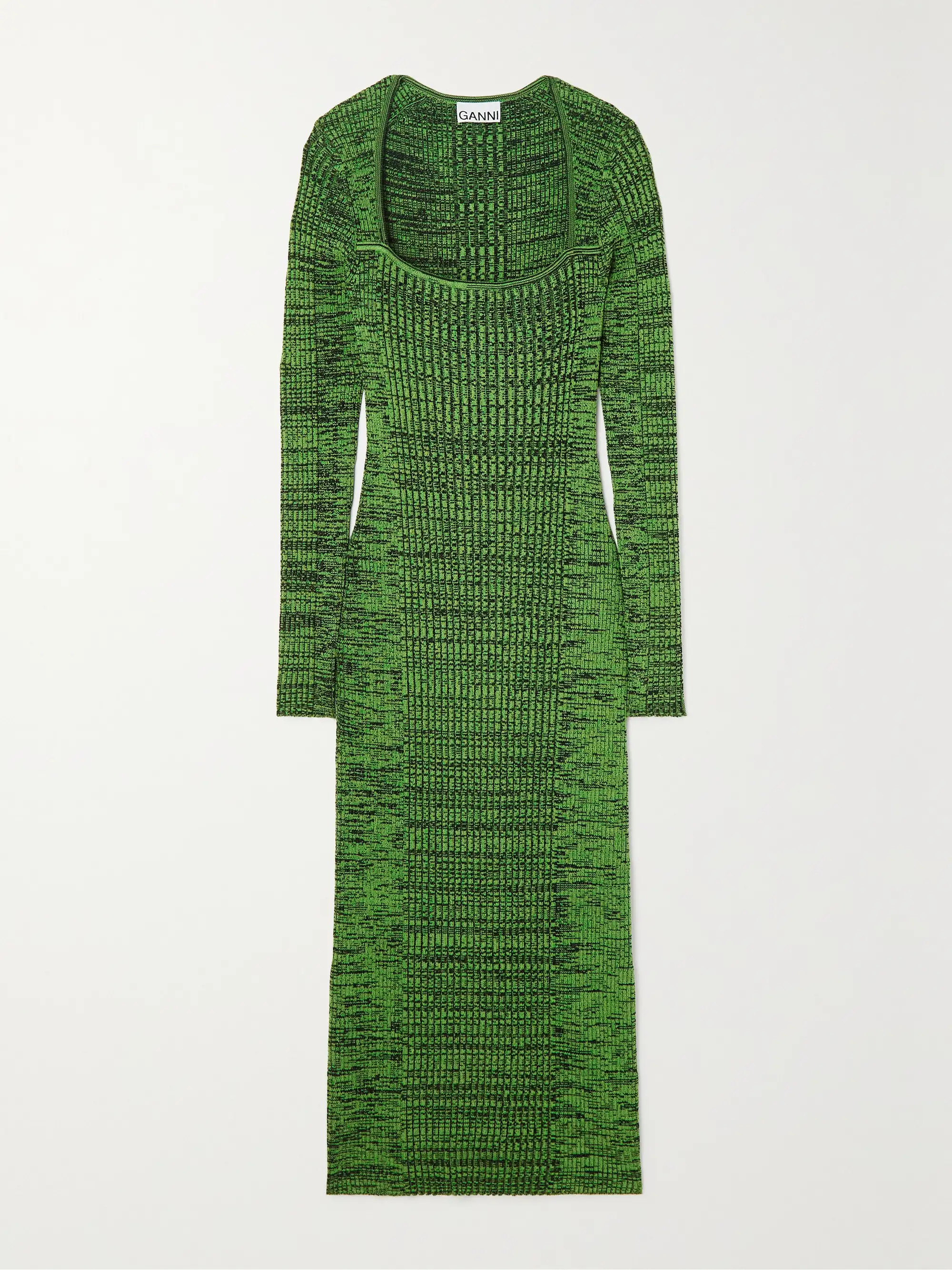 GANNI + NET SUSTAIN ribbed-knit midi dress | NET-A-PORTER | NET-A-PORTER (US)