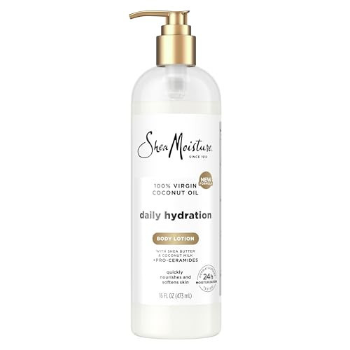 SheaMoisture Daily Hydration Body Lotion with 100% Virgin Coconut Oil, Shea Butter, Coconut Milk and Pro-Ceramides, Quickly Nourish & Soften Skin, 24H Moisturizing 16 oz | Amazon (US)