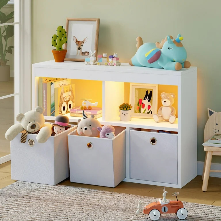 Clearance 2-Tier Portable Toy Storage, Kids Toy Organizer W/2 Removable Bins with 4 Wheels（Brow... | Walmart (US)