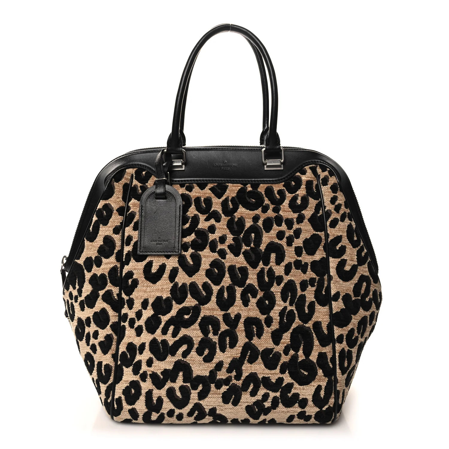 Jacquard Velvet Leopard Print Stephen Sprouse North South Bag Black | FASHIONPHILE (US)