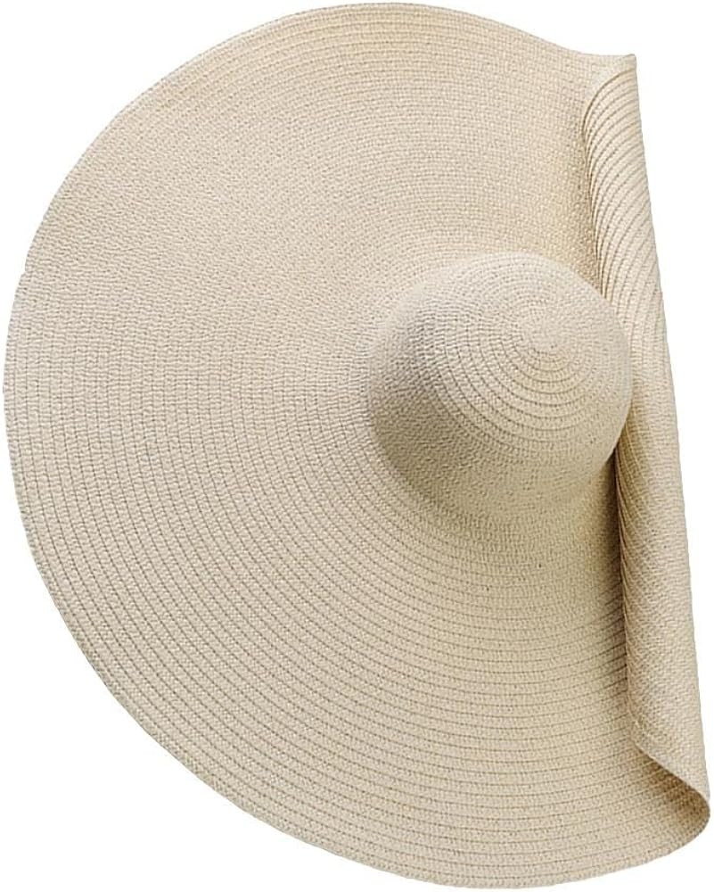 Tianbi Women's Sun Straw Hat with Wide Brim, Oversized Beach Straw Hats, Foldable Floppy Sun Hat,... | Amazon (DE)