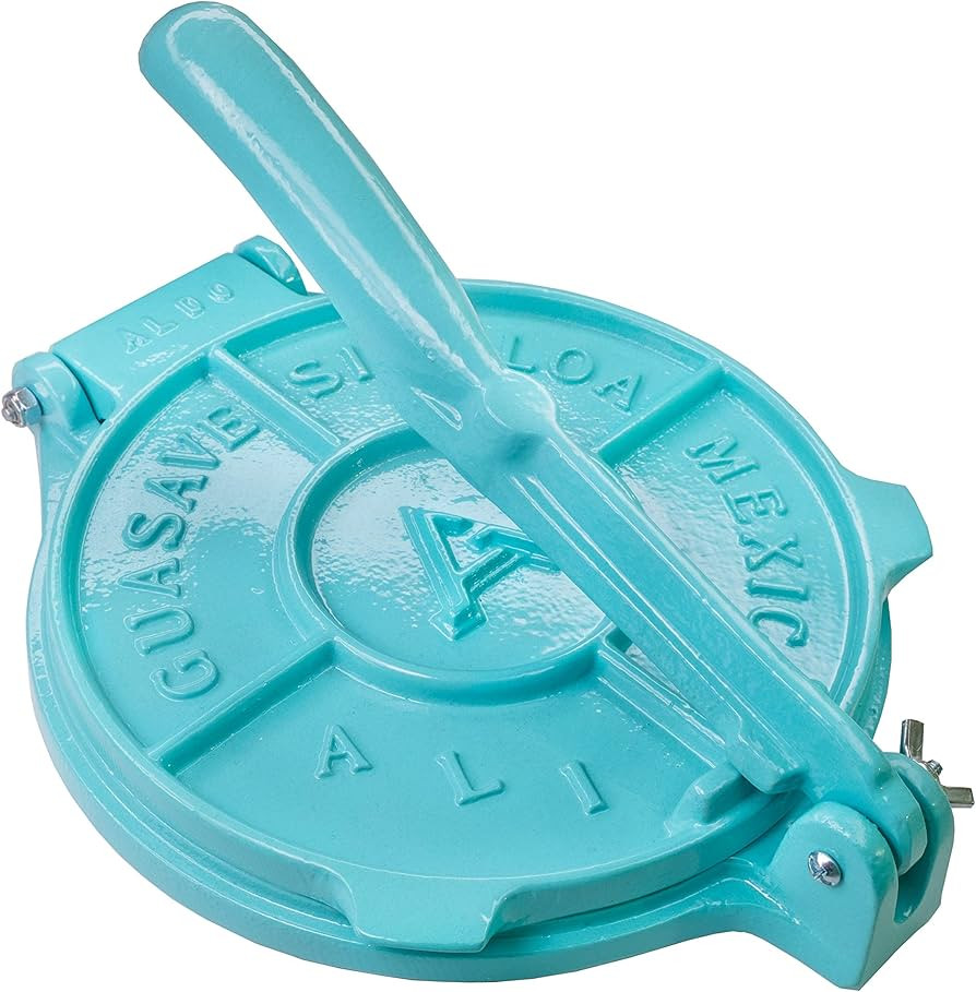 Tortilla Press 8 Inch Turquoise- Cast Aluminum Tortilla Maker - Heavy-Duty Taco Presser - Made In... | Amazon (US)