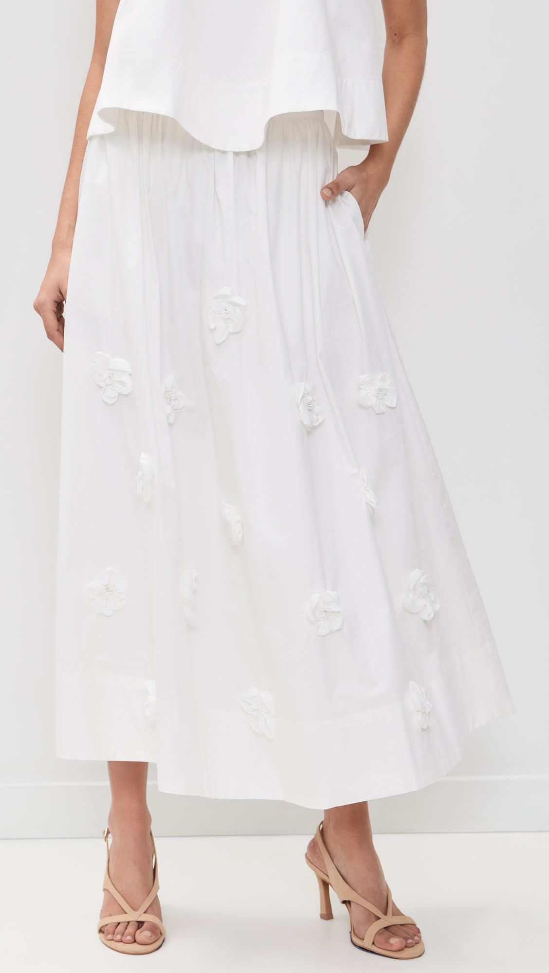 3D Flower Midi Skirt | Shopbop