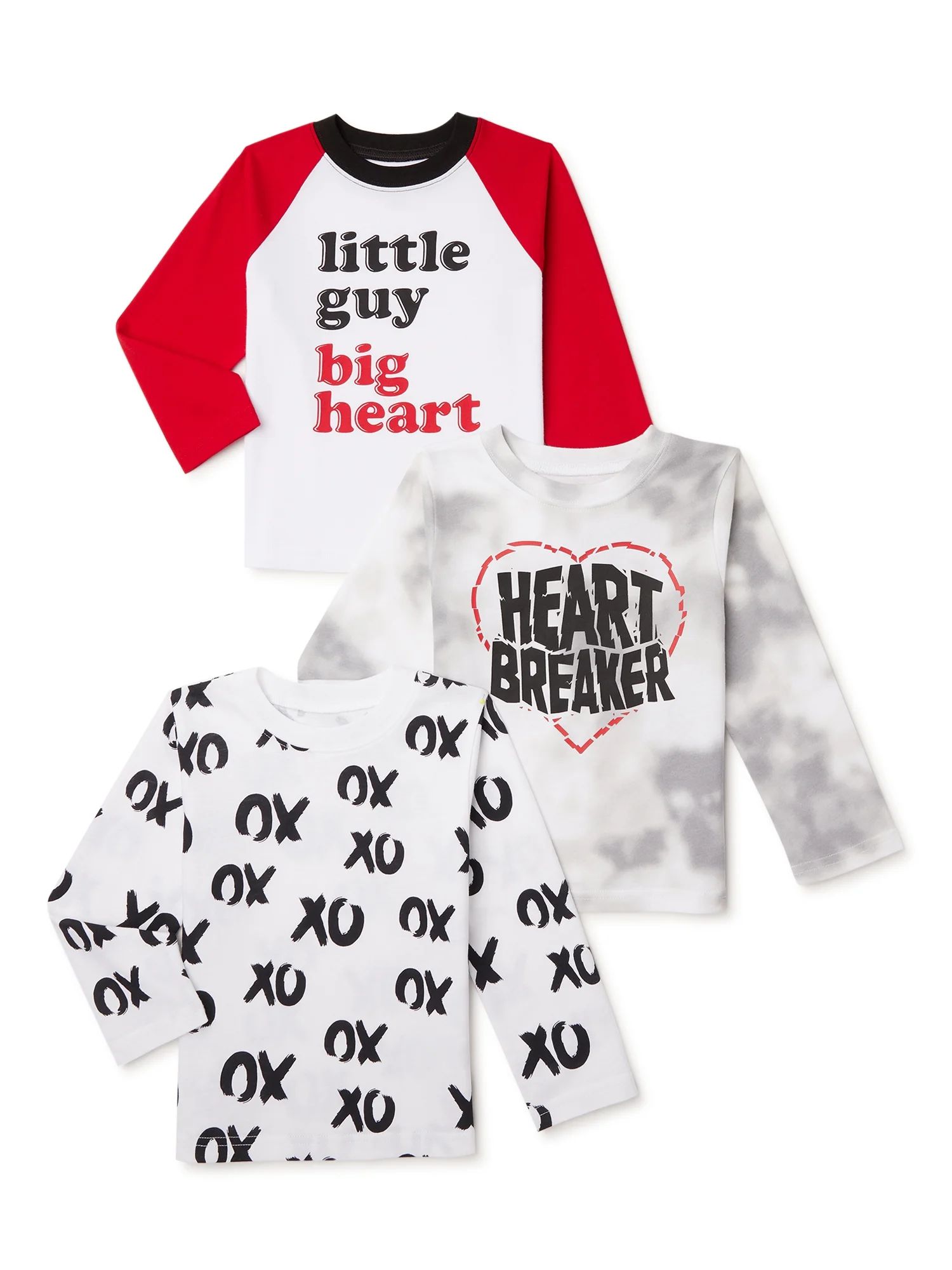 Valentine's Day Toddler Boys Long Sleeve T-Shirt, 3-Pack, Sizes 12M-5T | Walmart (US)
