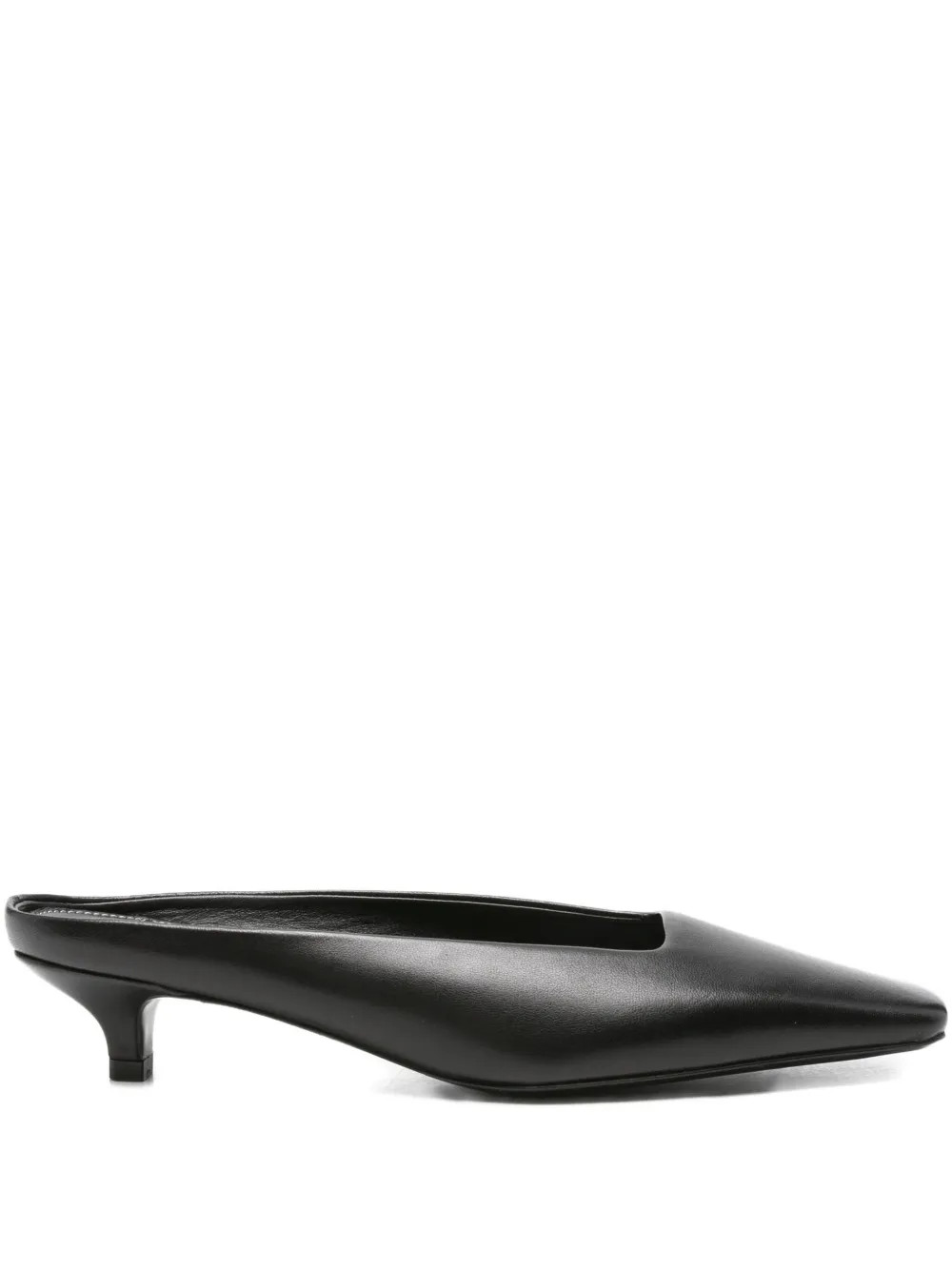 TOTEME square-toe Leather Mules | Black | FARFETCH | Farfetch Global