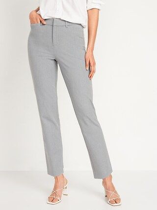 High-Waisted Heathered Straight-Leg Pixie Pants for Women | Old Navy (US)
