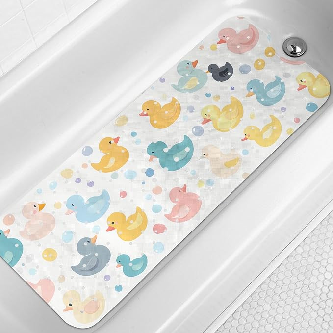 LNOND Bath Mat for Tub for Kids, Toddler Bathtub mat Non Slip, Colourful Cartoon Duck Kids Bath M... | Amazon (US)
