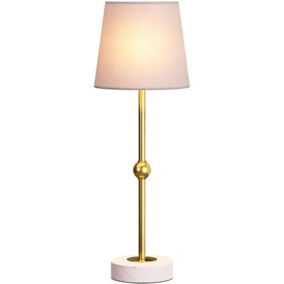 17.5" Cordless Led Table Lamp – Rechargeable & Dimmable With Detachable Magnetic Bulb, Marble Base, Brass Finish, – Affordable Luxury Accent Light For | Wayfair North America