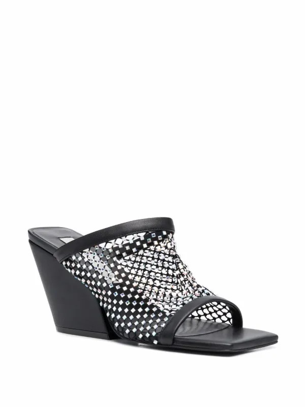 Stella McCartney Crystal Mesh Mules | Black | FARFETCH | Farfetch Global