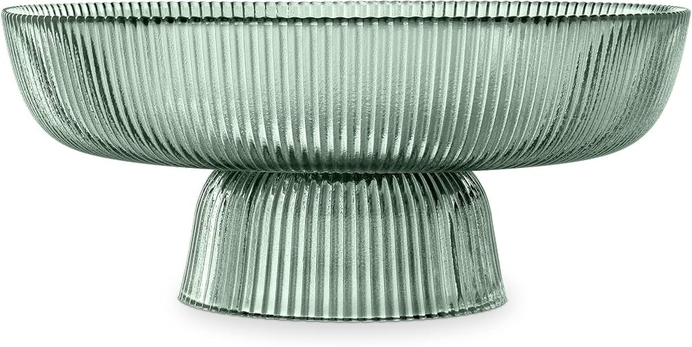 Navaris Glass Fruit Bowl - Decorative Fluted Colored Glass Bowl for Fruit Snacks Candy - 10.2" Di... | Amazon (CA)