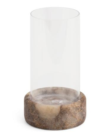 Charlotte Alabaster Glass Stacked Hurricane Candle Holder | TJ Maxx