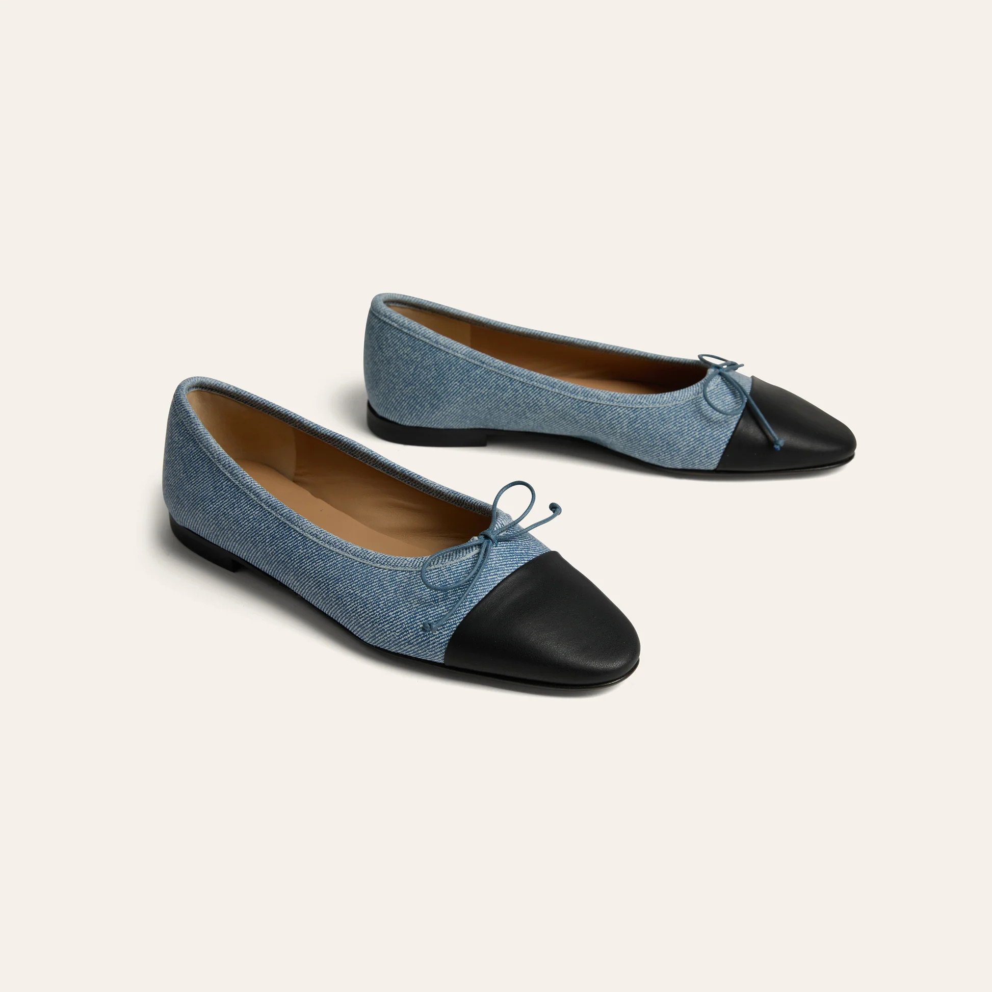 Como Ballet Flat in Denim/Black | A. Soliani | A.Soliani