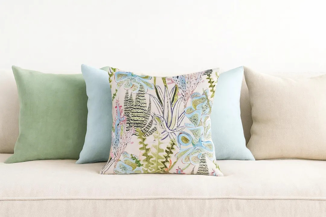 Pastel Succulents & Ferns Botanical Tropical Plants Designer Modern Home Decor Decorative Accent ... | Etsy (Global)