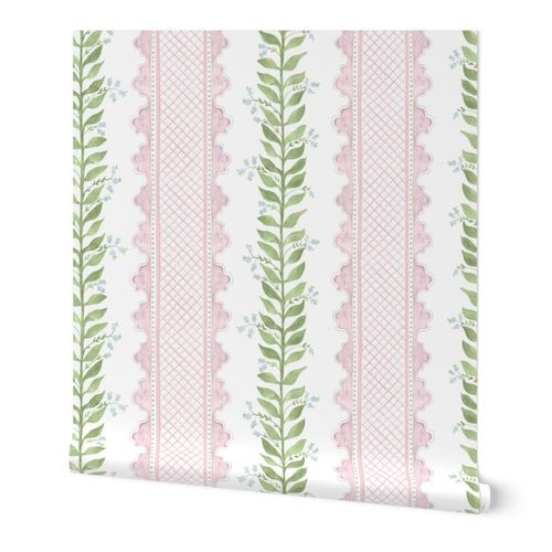 Celia Custom Green_ pink and soft blue copy | Spoonflower