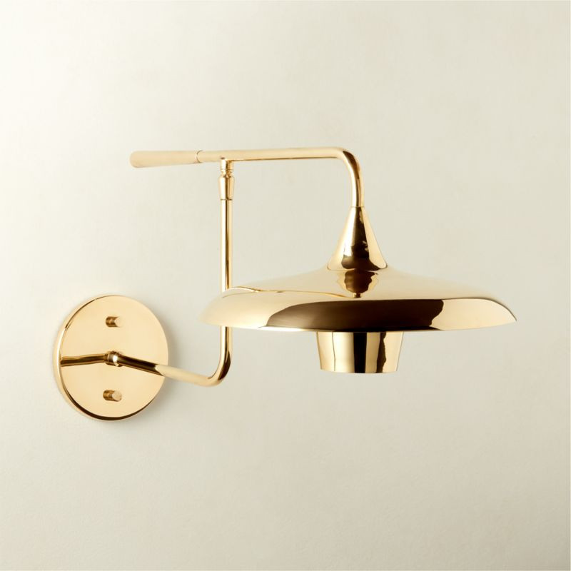 Brio Modern Polished Brass Swing Arm Wall Sconce + Reviews | CB2 | CB2