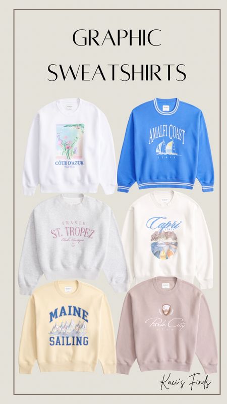 Graphic destination sweatshirts 🤍

Abercrombie 
Pull overs

#LTKfindsunder100 #LTKstyletip #LTKsalealert