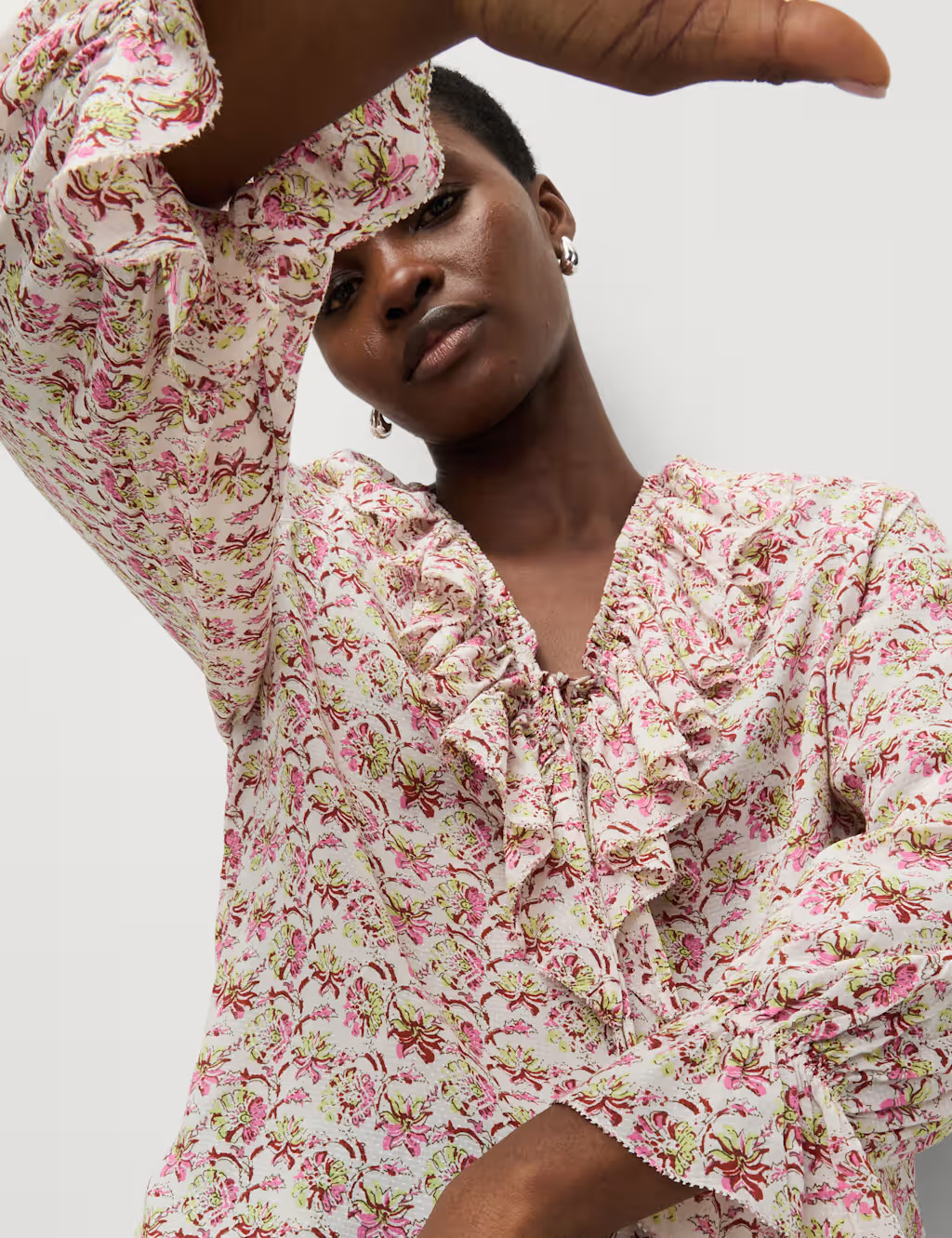 Pure Modal Floral Ruffle Blouse | Marks & Spencer (UK)