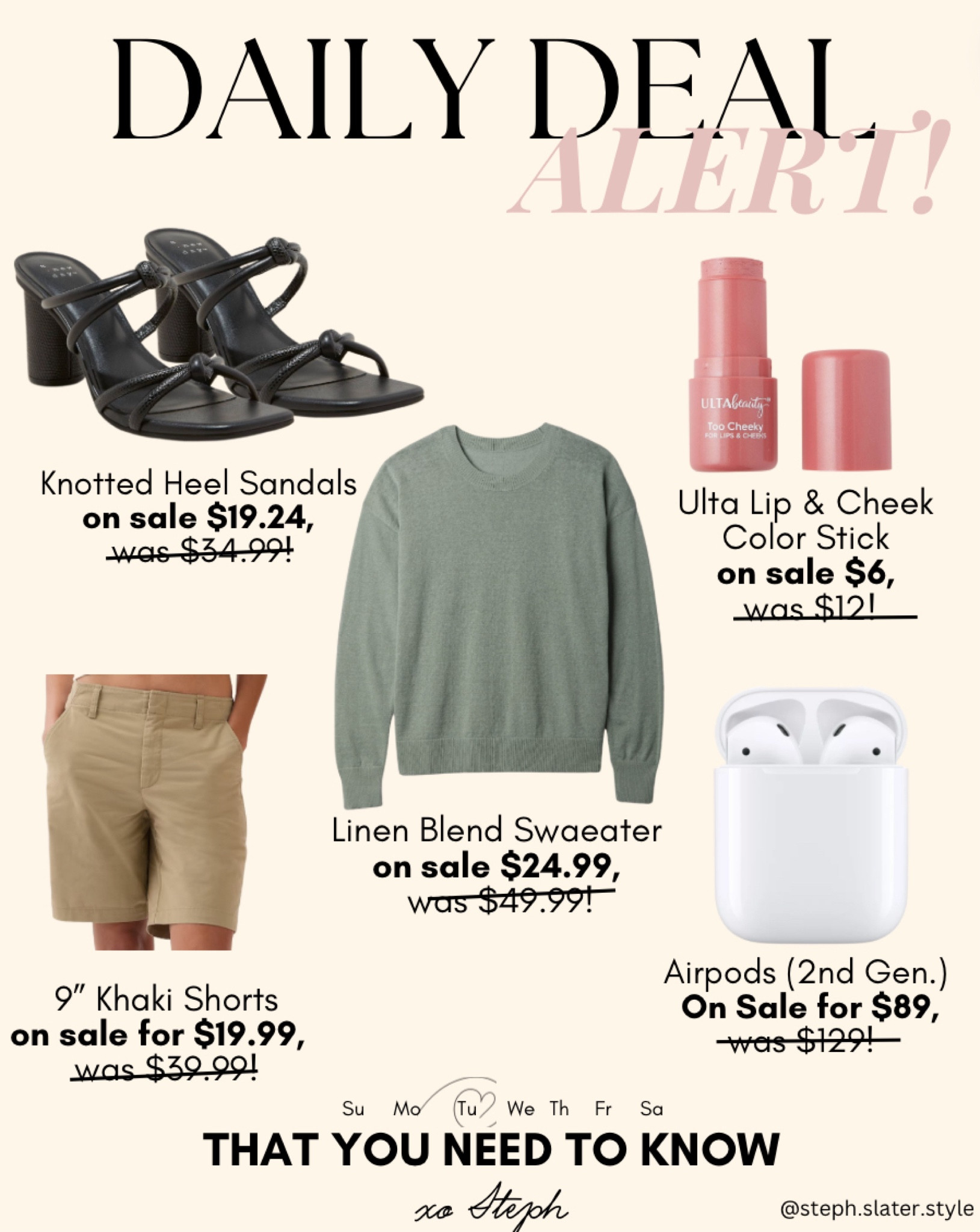 Daily Deal Alert
Spring /summer


#LTKfindsunder50 #LTKsalealert #LTKSeasonal