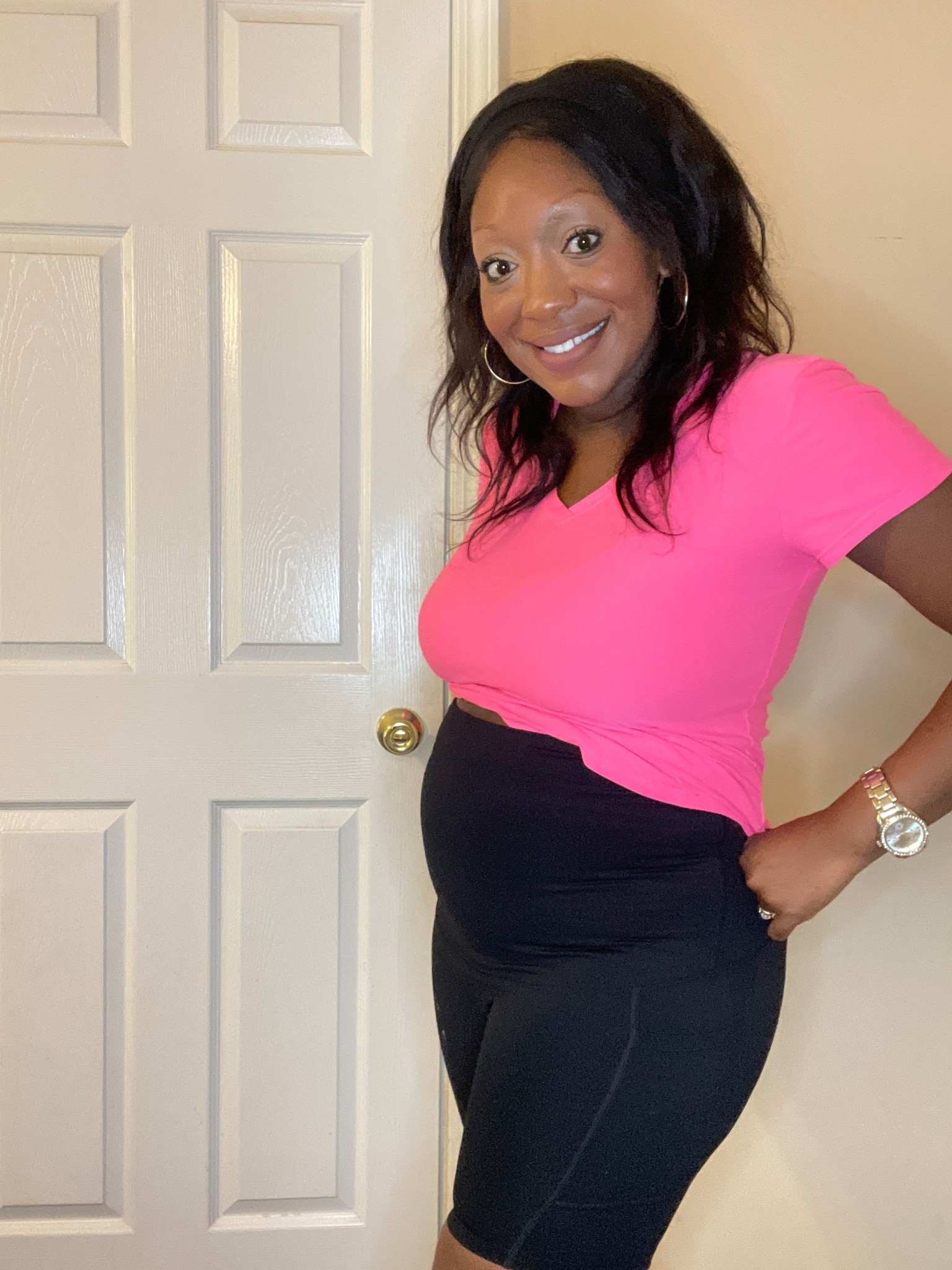 Love these shorts from Amazon 😍They are stretchy and super comfortable even as my baby bump is shrinking. #maternity #momoutfit #motherhood 

#LTKStyleTip #LTKBump #LTKActive