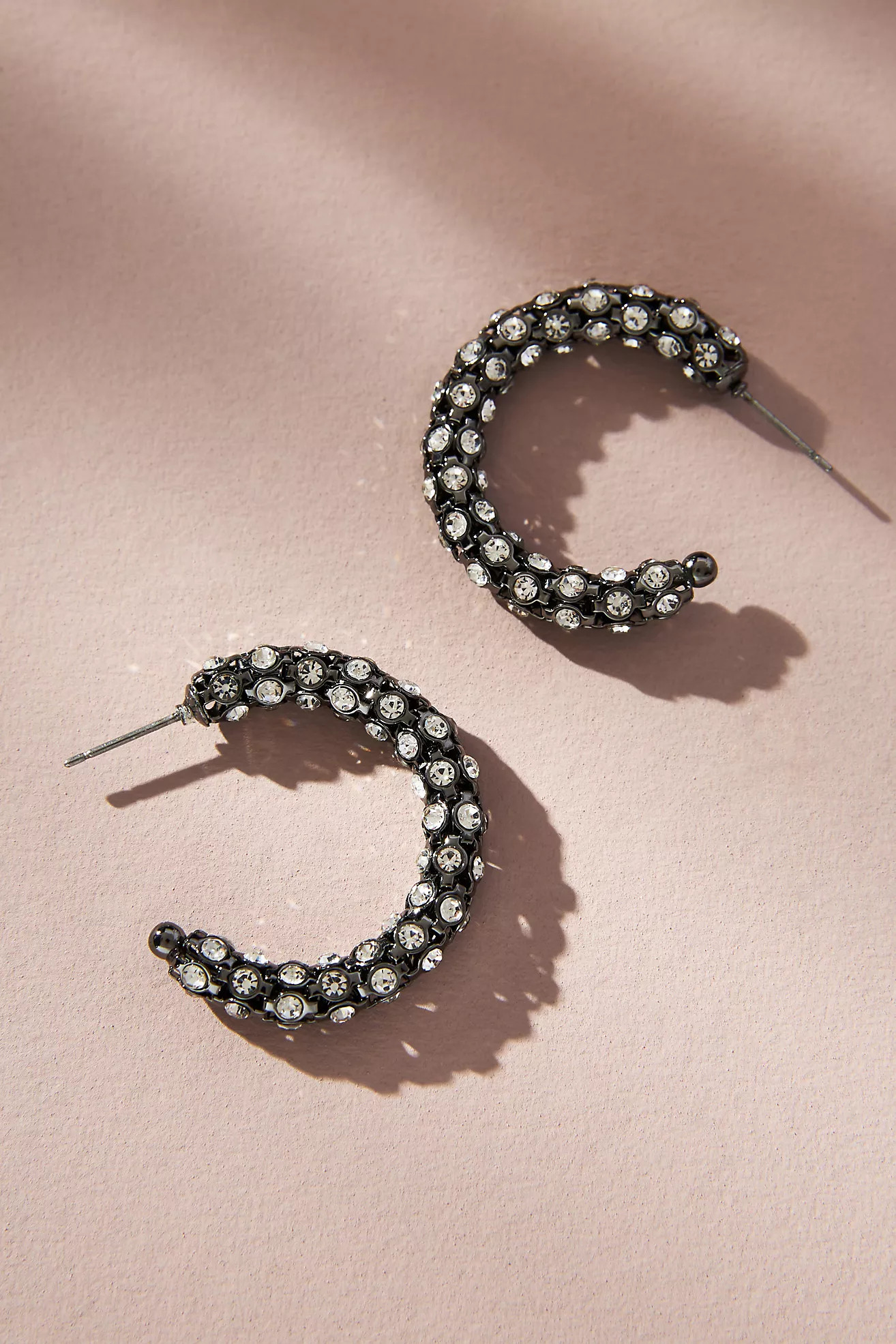 Small Crystal Tube Hoop Earrings | Anthropologie (US)