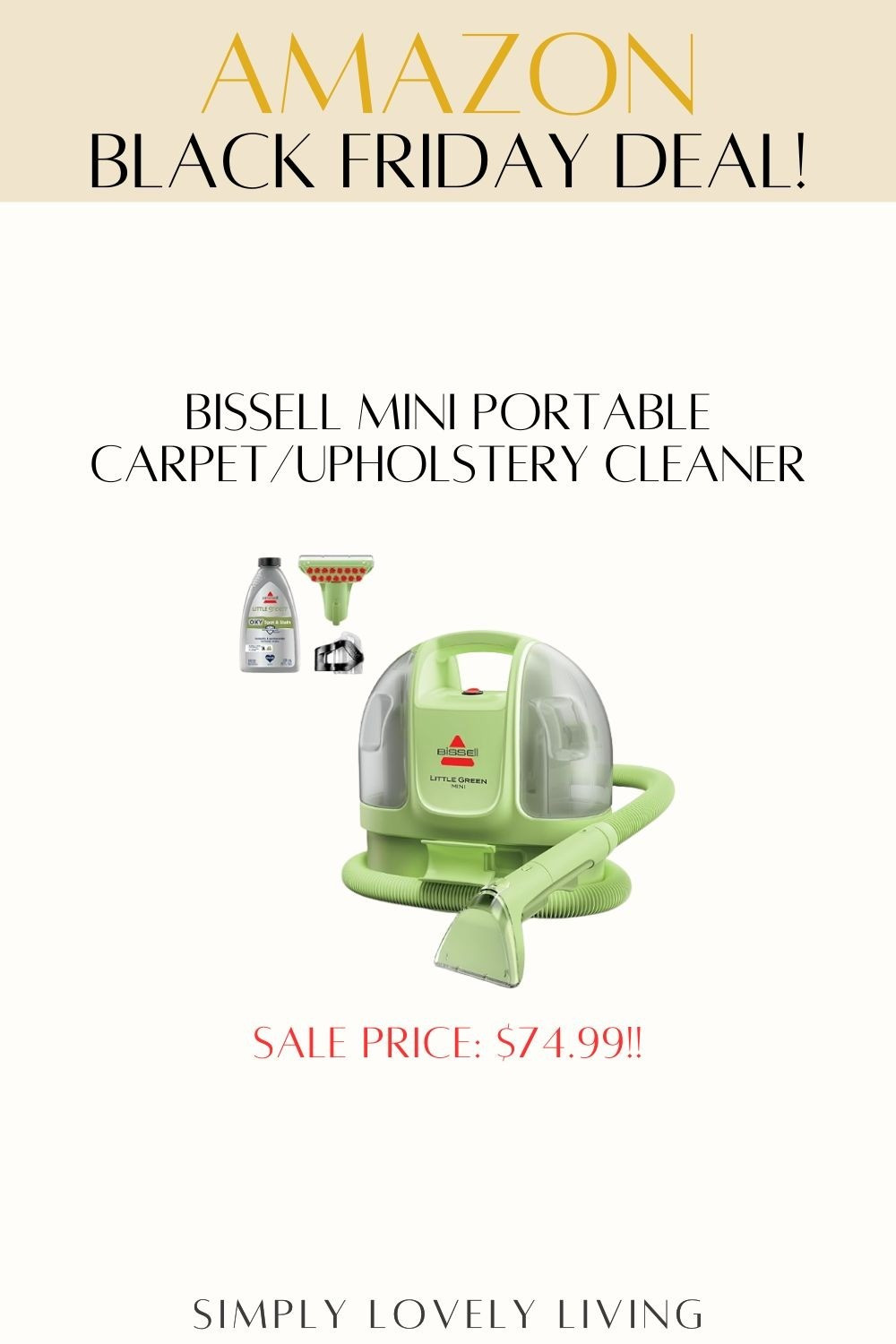 Amazon Black Friday Deal Black Friday sale. Bissell mini Little Green Machine. Portable carpet and upholstery cleaner. A must have for any home! On sale now! Best deal ever! #LTKfind

#LTKCyberWeek #LTKSaleAlert #LTKHome