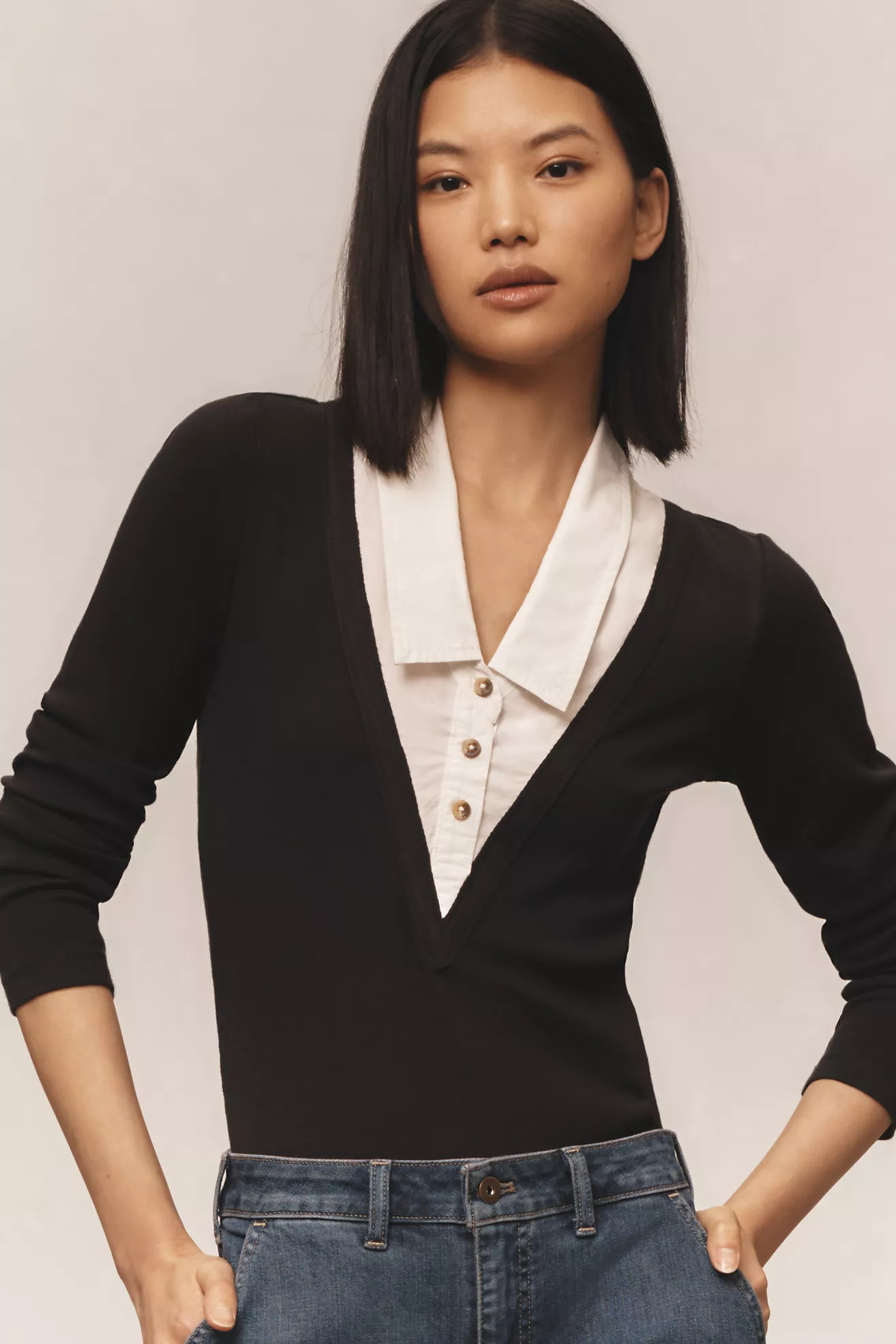 Pilcro Collared Bodysuit | Anthropologie (US)