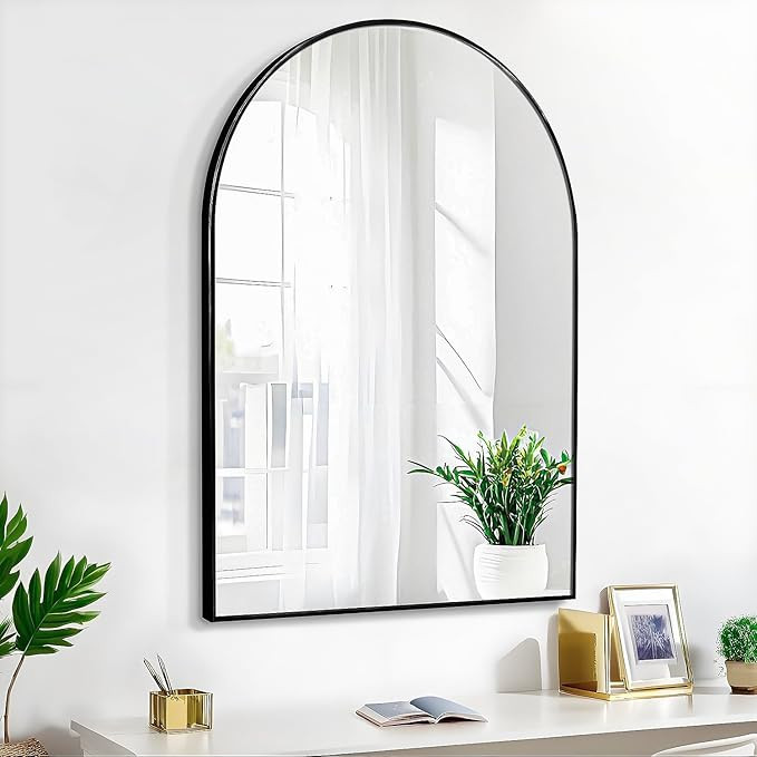 24x36 Arch Mirror Rectangle Full Length Wall Mounted Hanging or Against Wall Metal Frame Dressing... | Amazon (US)