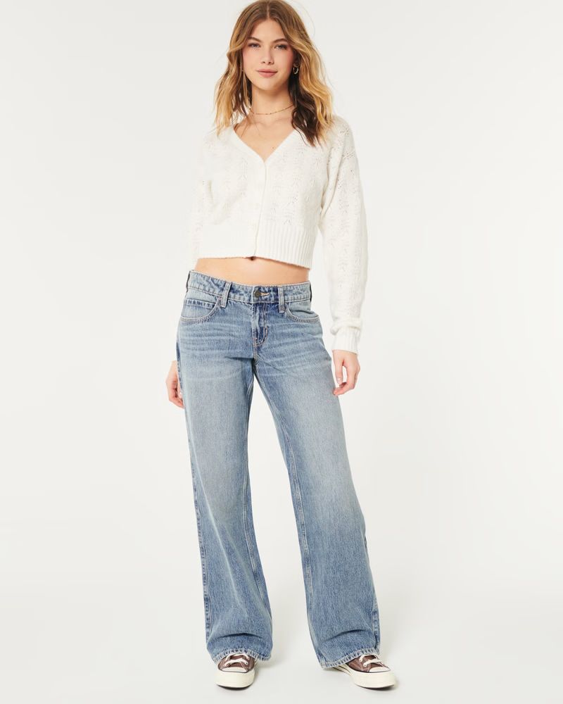 Low-Rise Medium Wash Baggy Jeans | Hollister (US)