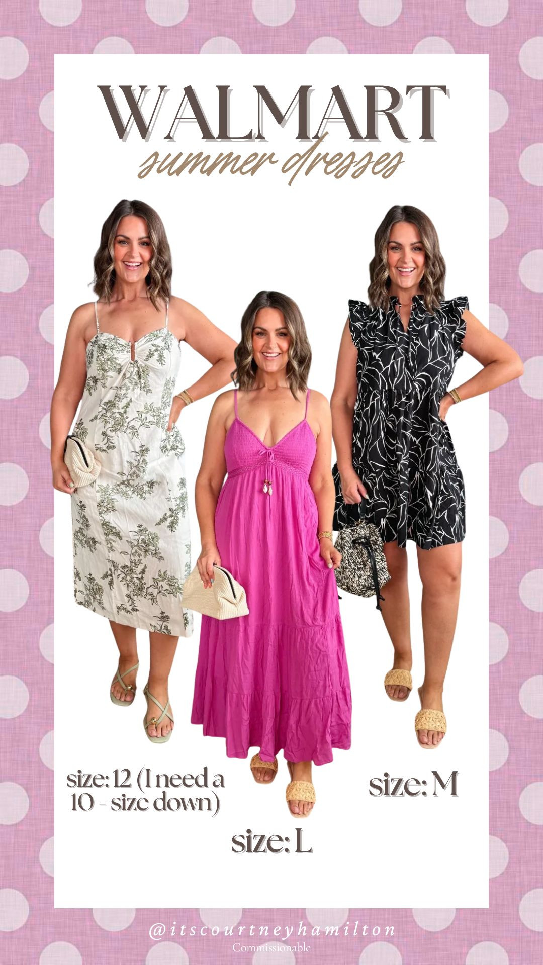 Summer Dresses from Walmart!! Green floral dress, 12 (I need a 10, size down) Pink dress, L Black mini dress, M

summer fashion, floral dress, finds under 20, mini dress, midi dress, courtney hamilton  

 #LTKootd #LTKSeasonal #LTKMidsize