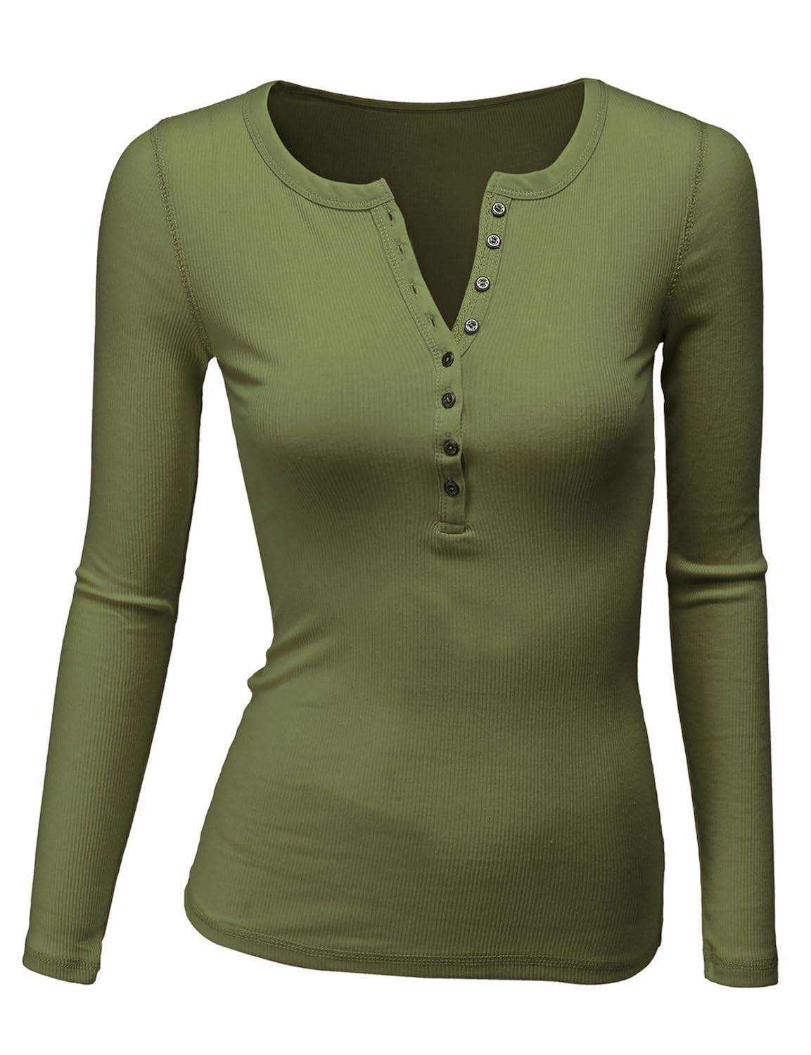 Doublju Long Sleeve Thermal  Henley T-Shirt For Women With Plus Size | Amazon (US)